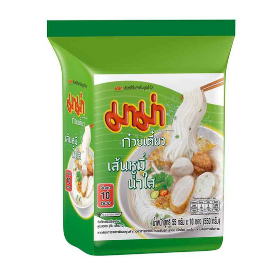 มาม่าซอง เส้นหมี่น้ำใส 55 กรัม (แพ็ก 10 ซอง)
