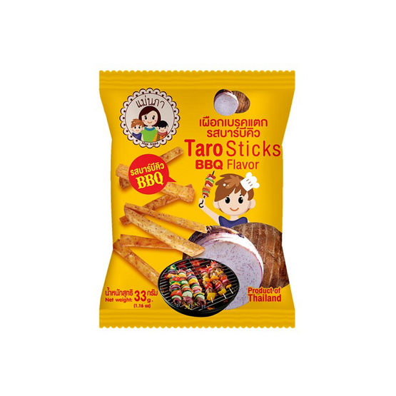 แม่นภา เผือกเบรคแตก รสบาร์บีคิว 33 กรัม (แพ็ก 6 ชิ้น)