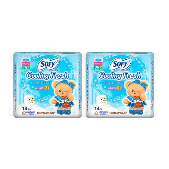 โซฟี คูลลิ่งเฟรชซูเปอร์สลิม0.1 25ซม. (ห่อละ 14 ชิ้น)