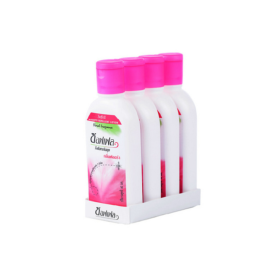 ซอฟเฟล โลชั่นกันยุง ขวดชมพู กลิ่นฟลอร่า 60 มล. (แพ็ก 4 ชิ้น)