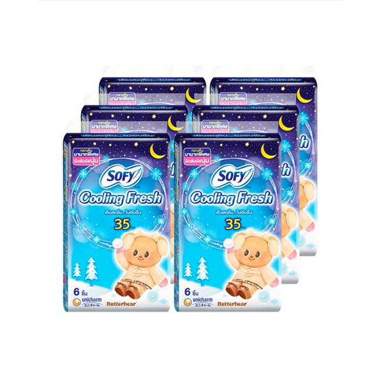 โซฟี คูลลิ่งเฟรชไนท์สลิมแบบมีปีก 35ซม. (ห่อละ 6 ชิ้น)