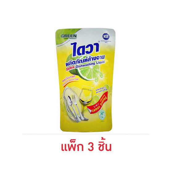 ไดวา น้ำยาล้างจาน ถุงเติม 500 มล. (แพ็ก 3 ชิ้น)