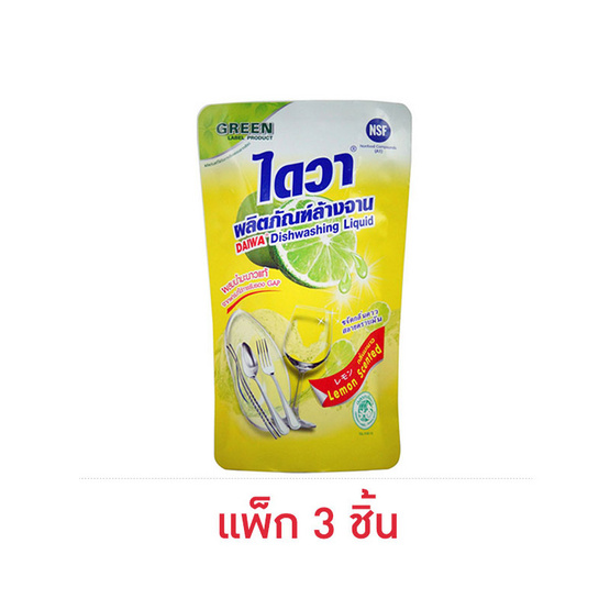 ไดวา น้ำยาล้างจาน ถุงเติม 500 มล. (แพ็ก 3 ชิ้น) ไดวา น้ำยาล้างจาน ถุงเติม 500 มล. (แพ็ก 3 ชิ้น)