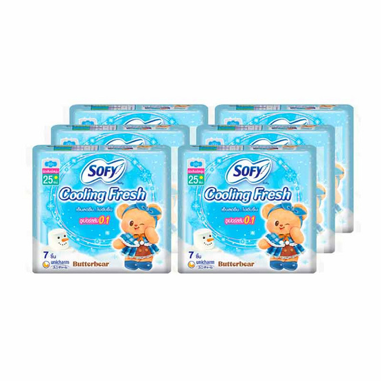 โซฟี คูลลิ่งเฟรชซุปเปอร์สลิม0.1 25ซม. (ห่อละ 7 ชิ้น)