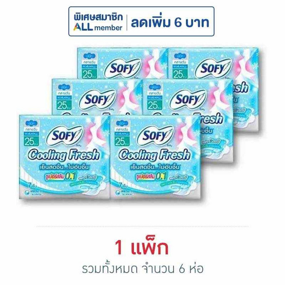 โซฟี คูลลิ่งเฟรชซุปเปอร์สลิม0.1 25ซม. (ห่อละ 7 ชิ้น)