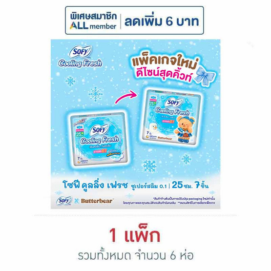 โซฟี คูลลิ่งเฟรชซุปเปอร์สลิม0.1 25ซม. (ห่อละ 7 ชิ้น)