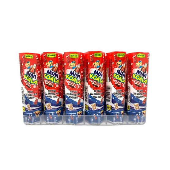 โรสเซล่า ลูกอมอัดเม็ดมินิโคอาล่ากลิ่นโคล่า 15 กรัม (แพ็ก 12 ชิ้น)