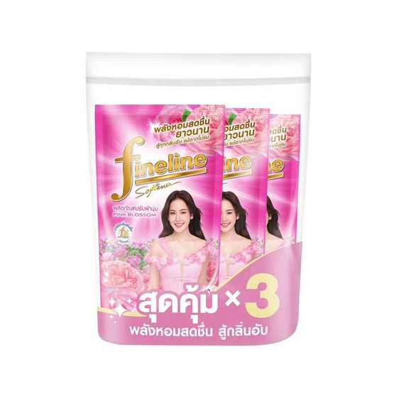 ไฟน์ไลน์ น้ำยาปรับผ้านุ่ม กลิ่น พิ้ง บลอสซั่ม สีชมพู 470 มล. (แพ็ก 3 ชิ้น)