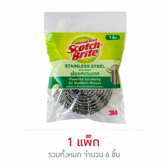 ฝอยสแตนเลส 25 กรัม (แพ็ก 6 ชิ้น)