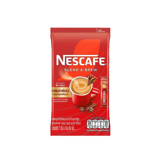 เนสกาแฟ 3in1 เบลนด์แอนด์บรู ริช อโรมา 68 กรัม (17 กรัม x 4 ซอง) แพ็ก 10 ถุง เนสกาแฟ 3in1 เบลนด์แอนด์บรู ริช อโรมา 68 กรัม (17 กรัม x 4 ซอง) แพ็ก 10 ถุง