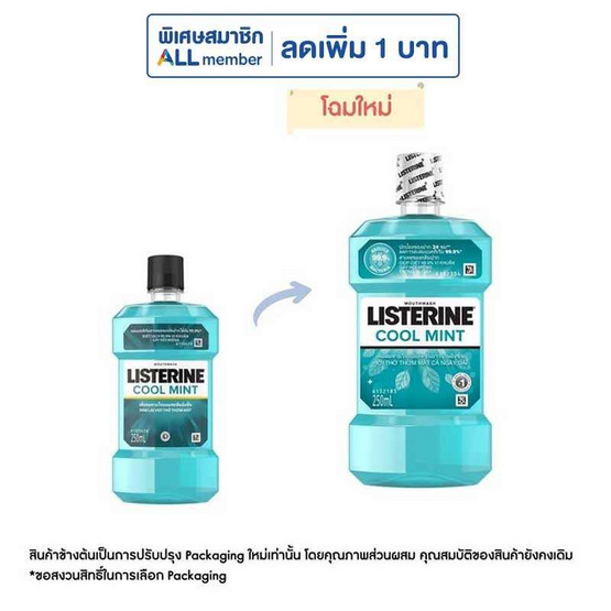 ลิสเตอรีน น้ำยาบ้วนปากคูลมิ้นท์ 250 มล.