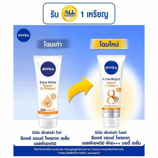 นีเวีย โลชั่นเซรั่ม รีแพร์ แอนด์ โพรเทค SPF50 PA+++ ขนาด 180 มล. นีเวีย โลชั่นเซรั่ม รีแพร์ แอนด์ โพรเทค SPF50 PA+++ ขนาด 180 มล.