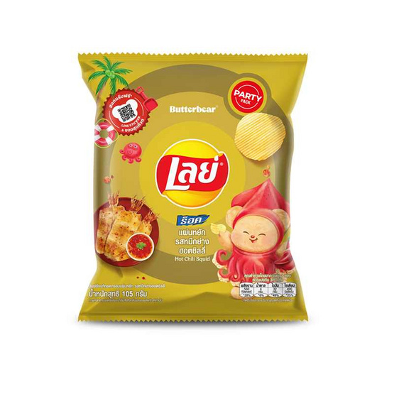 เลย์ร็อค รสหมึกย่างฮอตชิลลี่ 105 กรัม