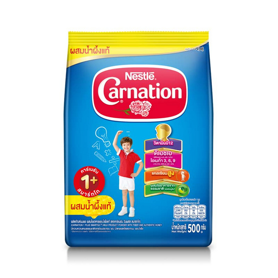 นมผงคาร์เนชั่น 1 พลัส สูตร3 รสน้ำผึ้ง 500 กรัม