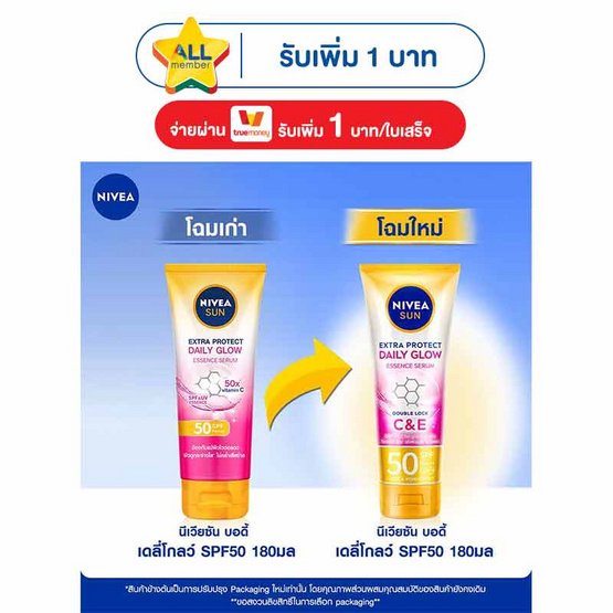 นีเวียซัน เซรั่มกันแดด บอดี้ เดลี่โกลว์ SPF50 ขนาด 180 มล.