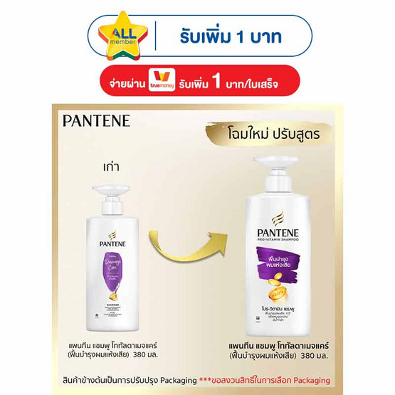 แพนทีน แชมพู โททัลแดมเมจแคร์ (ฟื้นบำรุงผมแห้งเสีย) 380 มล.