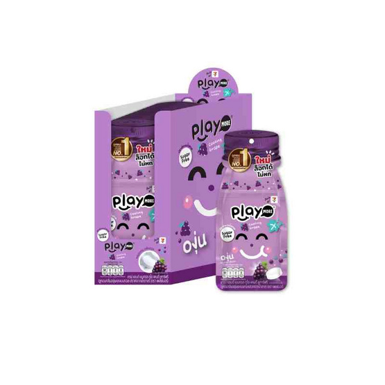 เพลย์มอร์ ลูกอมกลิ่นองุ่นและเมนทอล แบบซอง 12 กรัม (แพ็ก 12 ซอง) เพลย์มอร์ ลูกอมกลิ่นองุ่นและเมนทอล แบบซอง 12 กรัม (แพ็ก 12 ซอง)