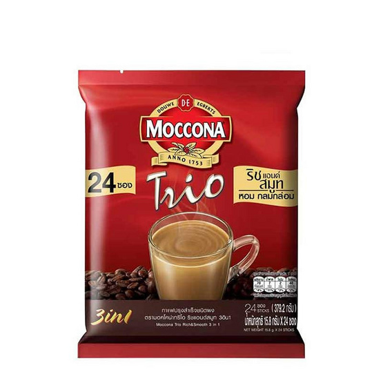 มอคโคน่าทรีโอ กาแฟ 3in1 ริชแอนด์สมูท 379.2 กรัม (15.8 กรัม x 24 ซอง)