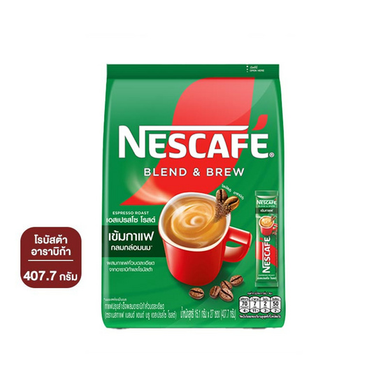เนสกาแฟ 3in1 เบลนด์แอนด์บรู เอสเปรสโซ่ โรสต์ 407.7 กรัม (15.1 กรัม x 27 ซอง) เนสกาแฟ 3in1 เบลนด์แอนด์บรู เอสเปรสโซ่ โรสต์ 407.7 กรัม (15.1 กรัม x 27 ซอง)