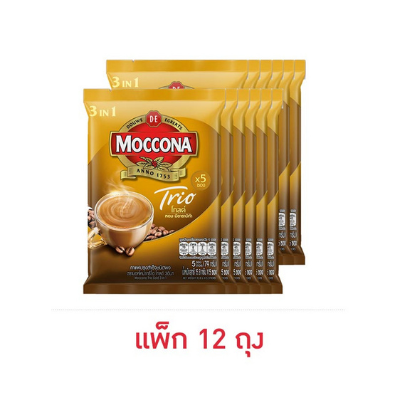 มอคโคน่าทรีโอโกลด์ กาแฟ 3in1 79 กรัม (15.8 กรัม x 5 ซอง) แพ็ก 12 ถุง