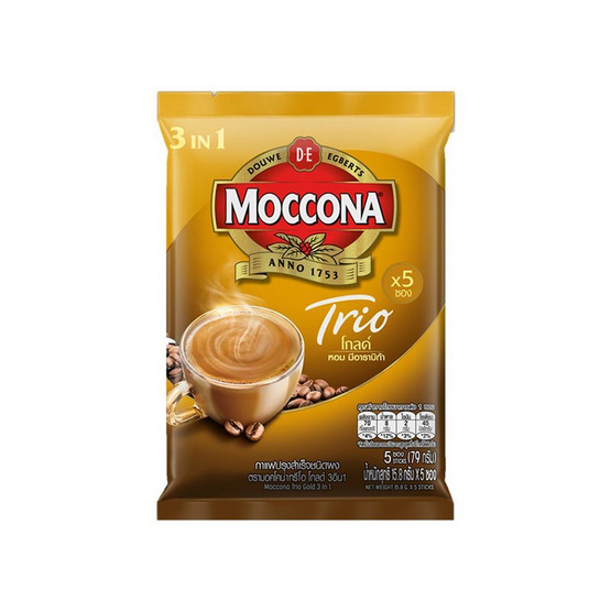 มอคโคน่าทรีโอโกลด์ กาแฟ 3in1 79 กรัม (15.8 กรัม x 5 ซอง) แพ็ก 12 ถุง