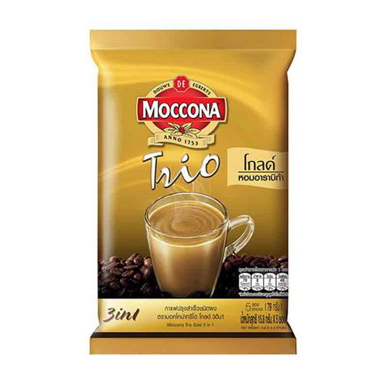 มอคโคน่าทรีโอโกลด์ กาแฟ 3in1 79 กรัม (15.8 กรัม x 5 ซอง) แพ็ก 12 ถุง