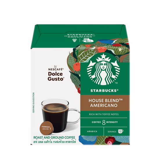 สตาร์บัค ดอลเช่กุสโต้ เฮาส์เบลนด์อเมริกาโน่ 102 กรัม (กล่อง 12 แคปซูล) สตาร์บัค ดอลเช่กุสโต้ เฮาส์เบลนด์อเมริกาโน่ 102 กรัม (กล่อง 12 แคปซูล)