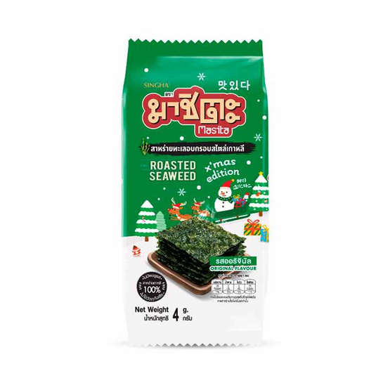 มาชิตะ สาหร่ายอบ รสออริจินัล 4 กรัม (แพ็ก 6 ชิ้น)