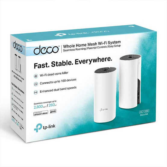 TP-Link ระบบ Wi-Fi อัจฉริยะ Deco M4(1-Pack) AC1200 Whole Home Mesh Wi-Fi System