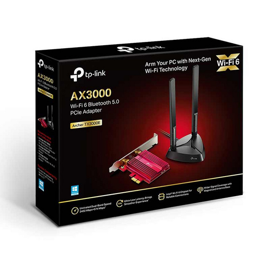 TP-Link PCIe อแดปเตอร์ Archer TX3000E AX3000 Wi-Fi 6 Bluetooth 5.0 PCIe Adapter