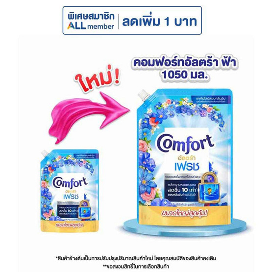 คอมฟอร์ท น้ำยาปรับผ้านุ่ม อัลตร้าฟ้า 1,050 มล.