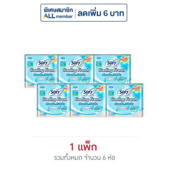 โซฟี คูลลิ่งเฟรช แอ็กทิฟสลิม 25ซม. (ห่อละ 5 ชิ้น)