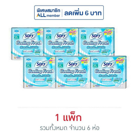 โซฟี คูลลิ่งเฟรช แอ็กทิฟสลิม 25ซม. (ห่อละ 5 ชิ้น)