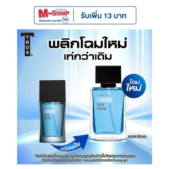 ทรอสน้ำหอมโอเดอร์เพอร์ฟูมโครม สีน้ำเงิน 30 มล.