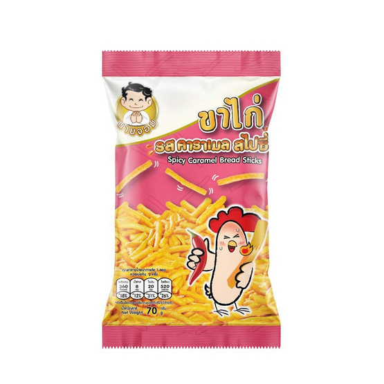 นายจอม ขาไก่รสคาราเมล สไปซี่ 70 กรัม (แพ็ก 6 ชิ้น)