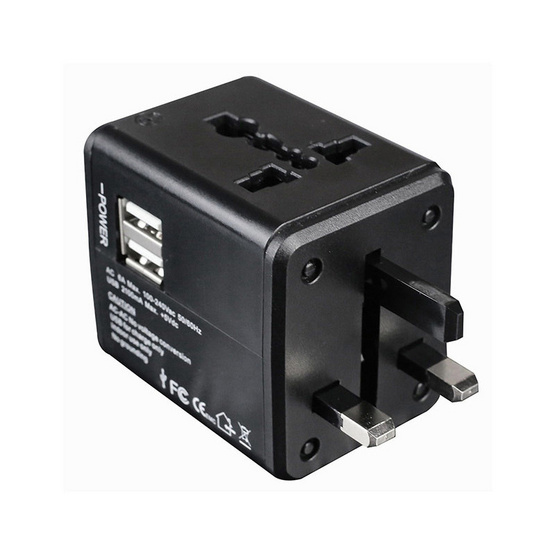 Toshino ปลั๊กแปลง Travel Adapter 4in1 2 USB รุ่น DE-206