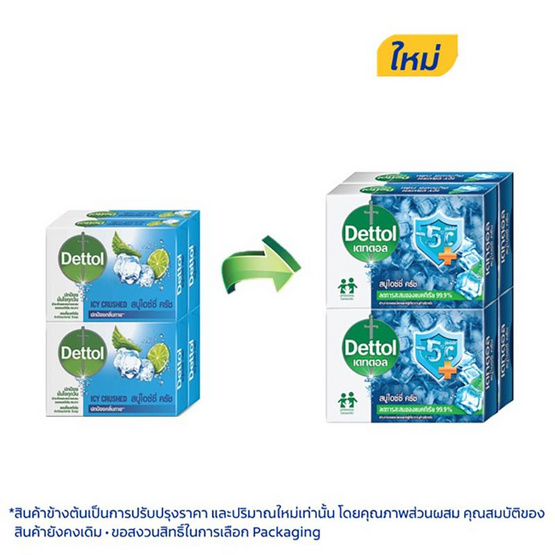 เดทตอล สบู่ก้อน ไอซ์ซี่ครัช 60 กรัม (แพ็ก 4 ก้อน)