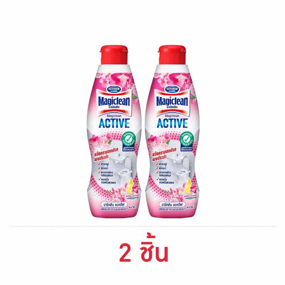 มาจิคลีน แอคทีฟฟลาวเวอรี่เฟรช น้ำยาล้างห้องน้ำชมพู 700 มล.