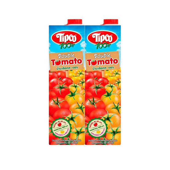 ทิปโก้ ดับเบิ้ล โทเมโท น้ำมะเขือเทศ 100% 1,000 มล.