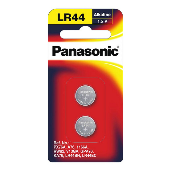 Panasonic ถ่านเม็ดกระดุม LR-44 1.5โวลต์ (แพ็ก 2 ชิ้น)