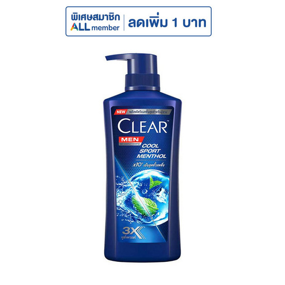 เคลียร์เมน แชมพูขจัดรังแค คูล สปอร์ต เมนทอล 360 มล.