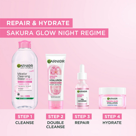 การ์นิเย่ ซากุระ โกลว์ ไฮยาลูรอน สลีปปิ้ง มาส์ก 50 มล.