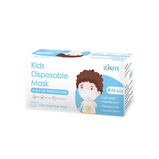 ไซออน หน้ากากป้องกันฝุ่นละออง สำหรับเด็ก (1 กล่อง 50 ชิ้น) ไซออน หน้ากากป้องกันฝุ่นละออง สำหรับเด็ก (1 กล่อง 50 ชิ้น)
