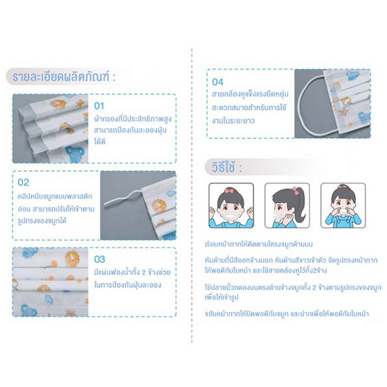 ไซออน หน้ากากป้องกันฝุ่นละออง สำหรับเด็ก (1 กล่อง 50 ชิ้น) ไซออน หน้ากากป้องกันฝุ่นละออง สำหรับเด็ก (1 กล่อง 50 ชิ้น)