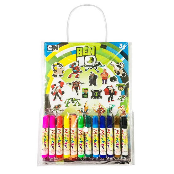 Set กระเป๋า สมุดระบายสี Ben 10 พร้อมสติ๊กเกอร์โฟม+สีเมจิก