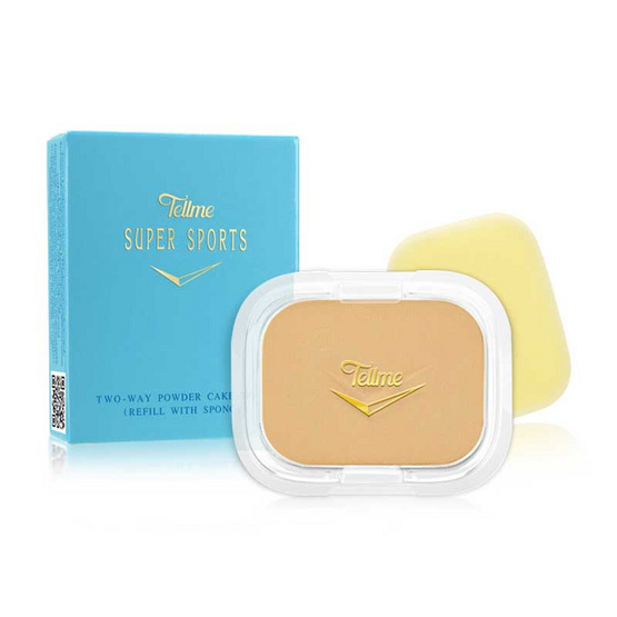 Tellme Super Sports Two-Way Powder Cake SPF25 (Refill Withsponge) #4 สำหรับผิวสีแทน 14 g