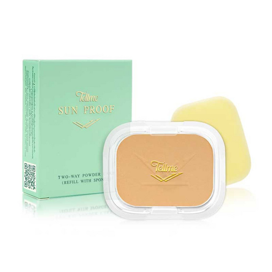 Tellme แป้งผสมรองพื้น Sun Proof Two-Way Powder Cake (Refill Withsponge) 16 g