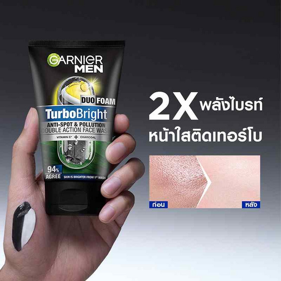 การ์นิเย่ เมน เทอร์โบไบร์ท แอนตี้-โพลูชั่น & สปอต เฟส วอช 100 มล.