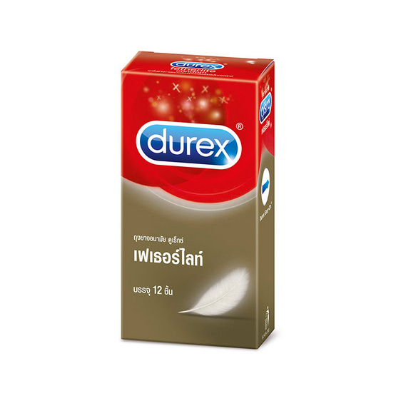 Durex ถุงยางอนามัย เฟเธอร์ไลท์ บรรจุ 12 ชิ้น