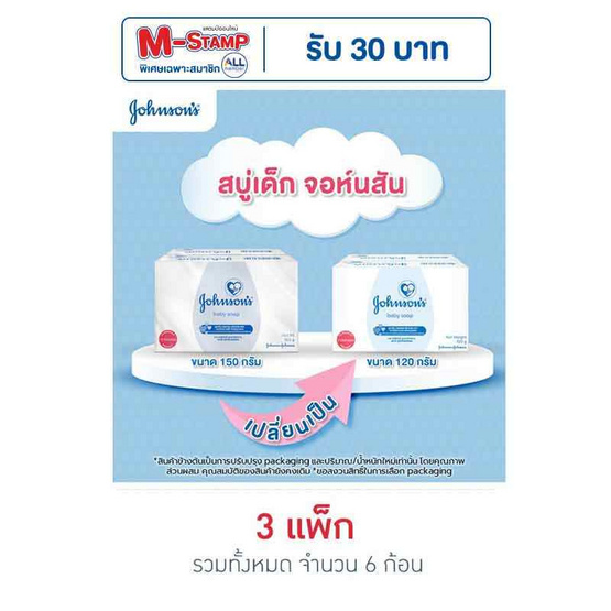 สบู่เด็ก จอห์นสัน 120 กรัม สบู่เด็ก จอห์นสัน 120 กรัม